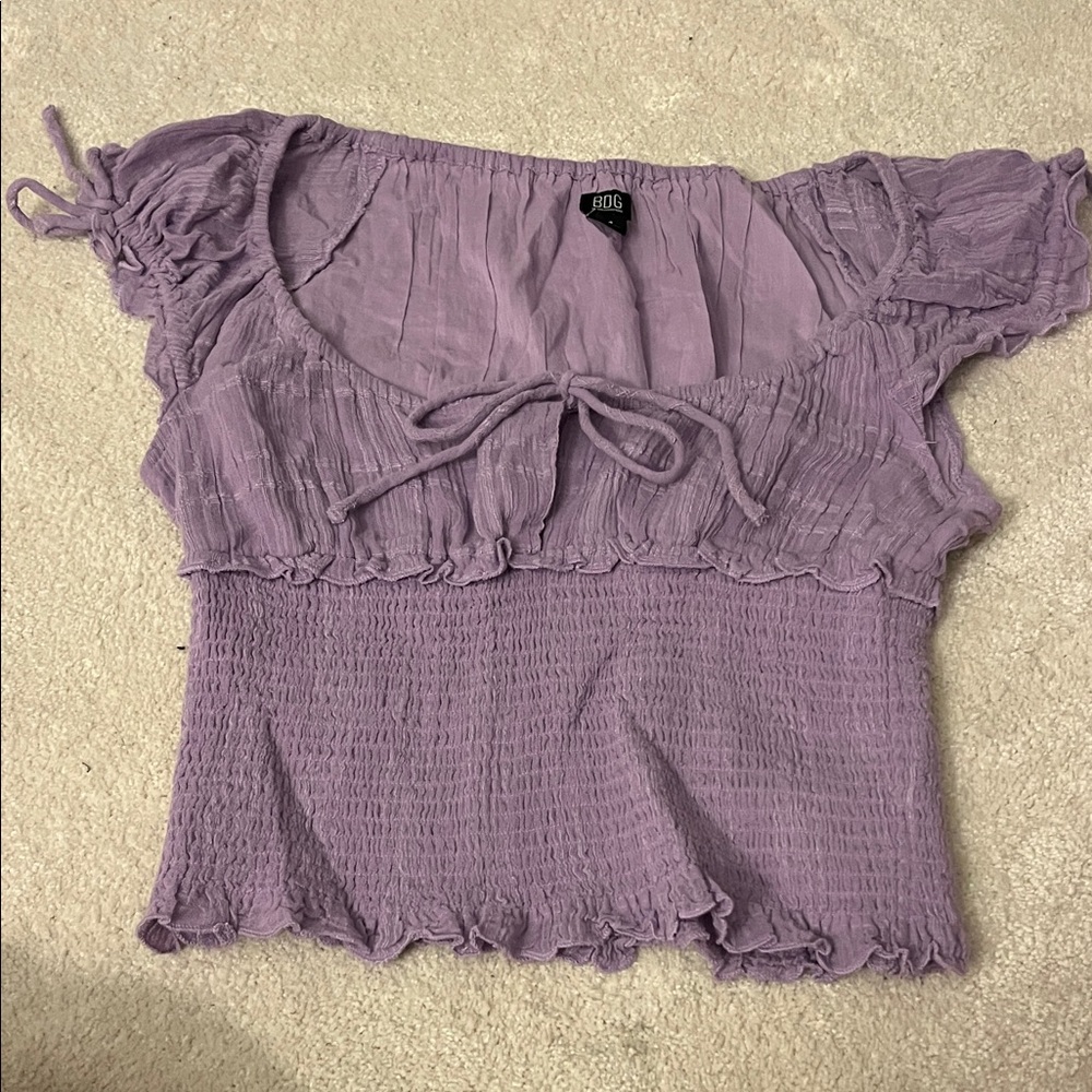 BDG Lavender Ruched Blouse